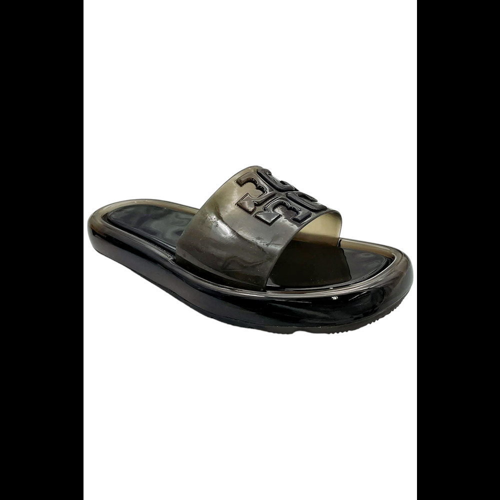 Tory Burch Black Logo Slide Sandals